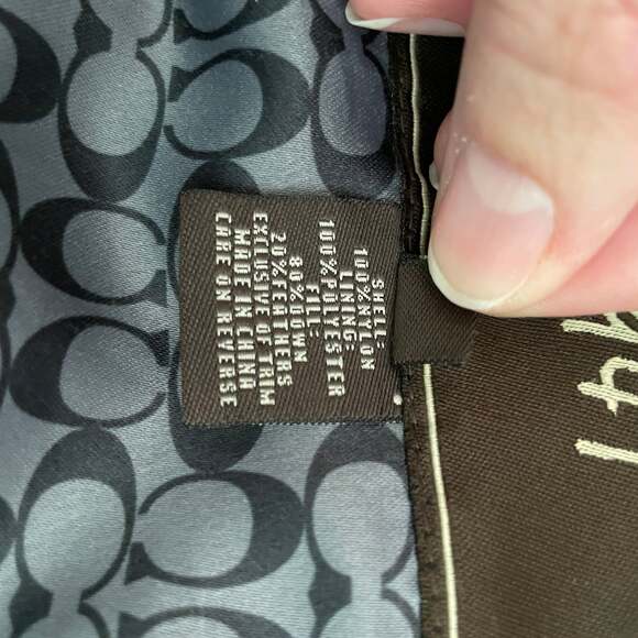 Coach New York Black Puffer Jacket with Leather Trim, Women's Size M - Picture 4 of 6